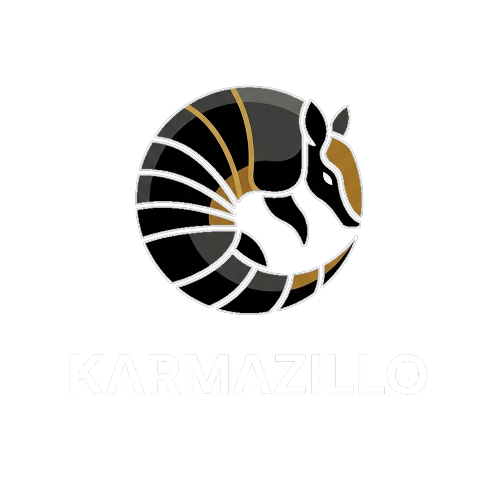 Karmazillo Stacked Brand Lockup Dark